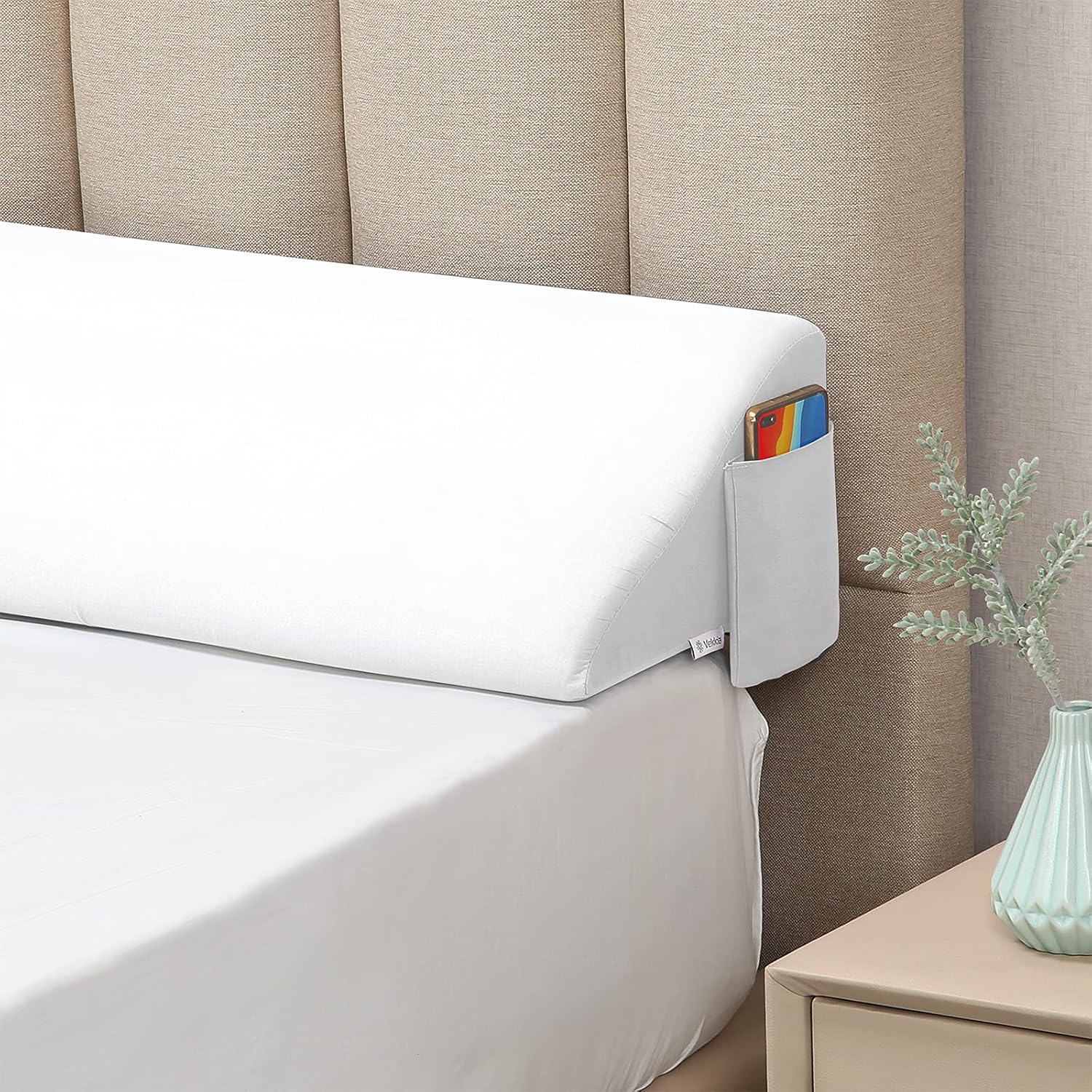 King Bed Wedge Pillow for Headboard Gap/Bed Gap Filler/Mattress Wedge to Fill 0-6" Gap Between Headboard and Mattress