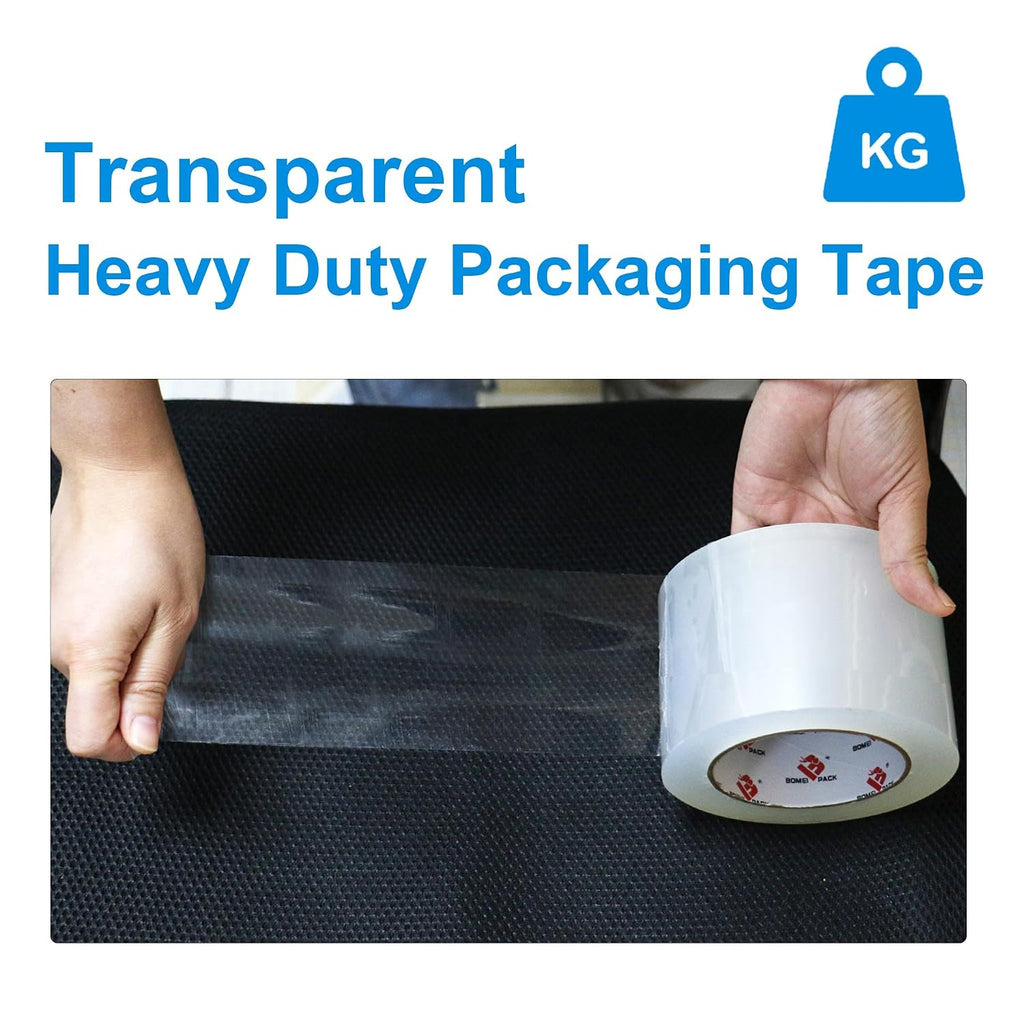 3" Clear Wide Packing Tape 12 Rolls, Total 660Y - 3 inch x 55 Yards, 2.4 mil Thick, Heavy Duty 3 Inch Wide Packaging
