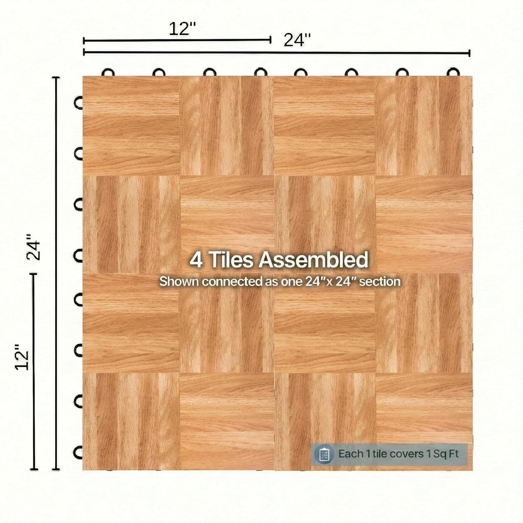 VersaStep by FlooringInc 12 x 12 Inch Interlocking Dance Floor Tiles, Portable Vinyl Dance Floor for Home Practice