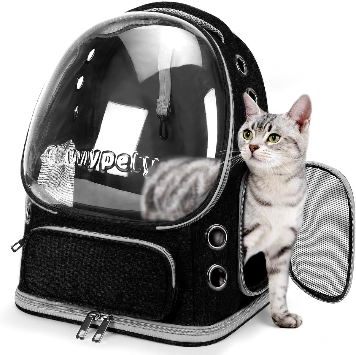 Cat Backpack Carrier Large Space Bubble Backpack up to 12lbs Black