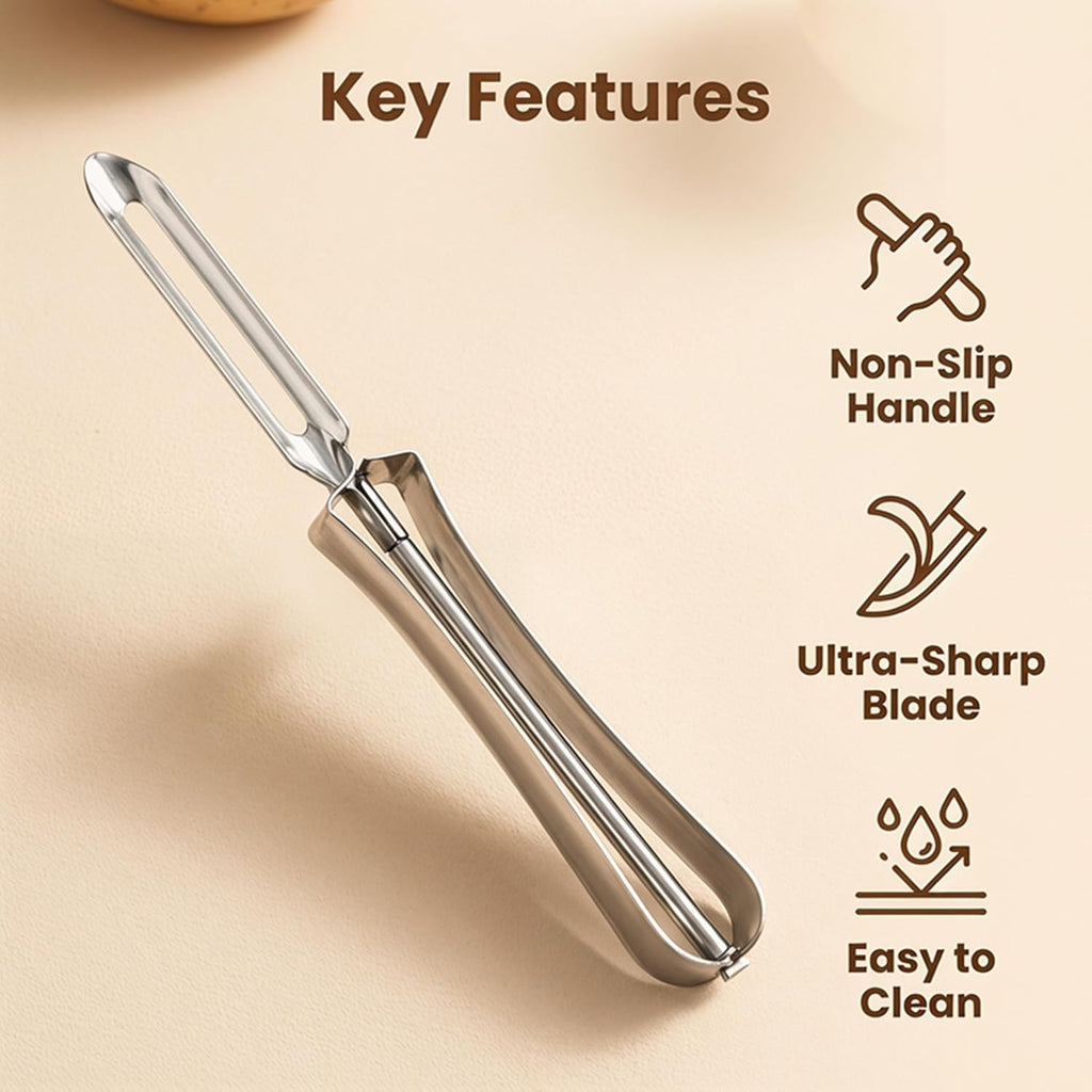 Kitchen vegetable peeler Stainless steel rotary peeler for vegetable and carrot fruit，with ergonomic safety and