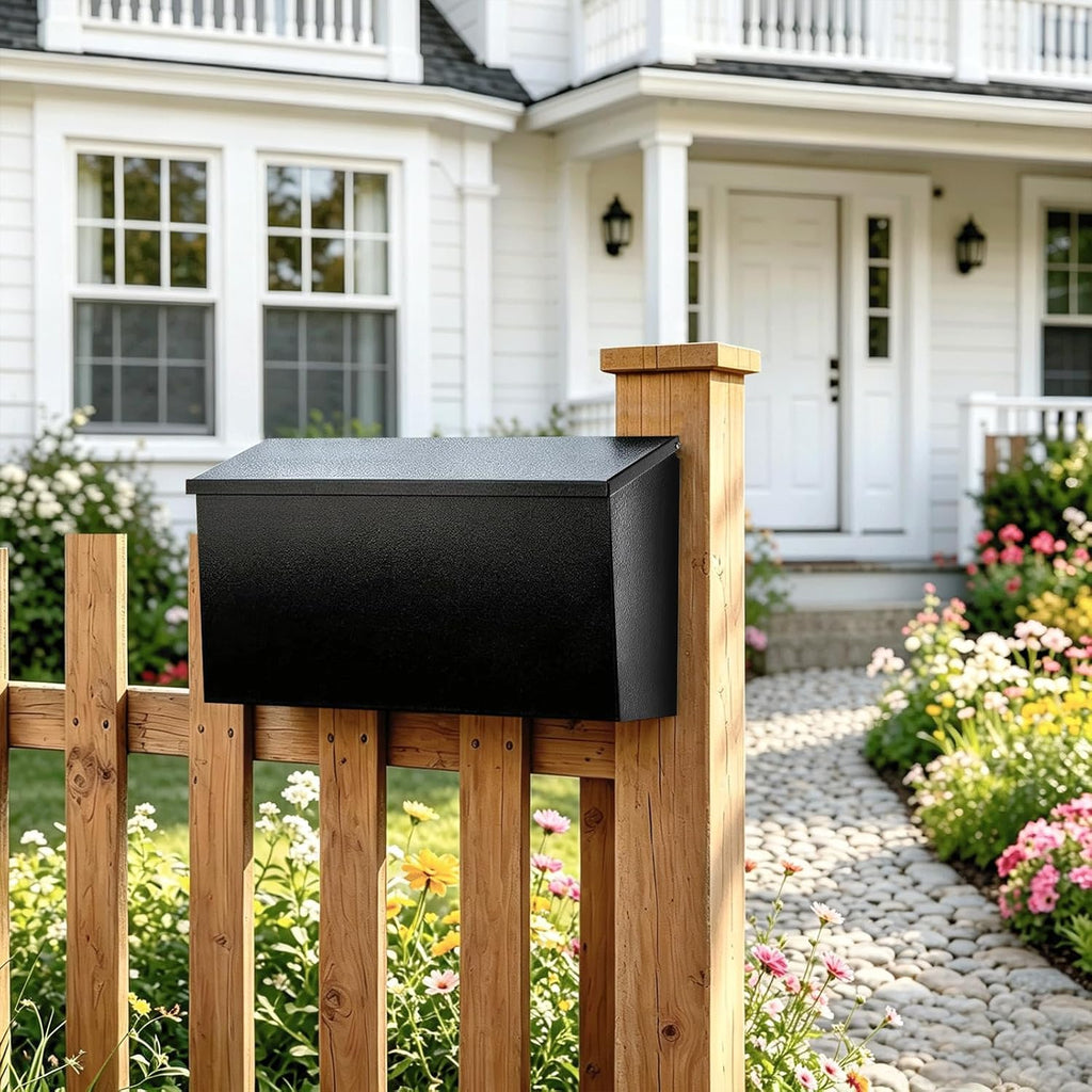 Wall-Mount Mailbox for Outside,Large Capacity Mail Box Waterproof and Rust-Resistant, Galvanized Steel Metal Post