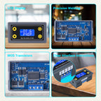 Icstation 12V Timer Relay with MOS Voltage Output Cycle Timer LCD Display 10A Programmable Relay Switch Module 0.01s-9999mins ON-Off Control for Light Water Pump Engine