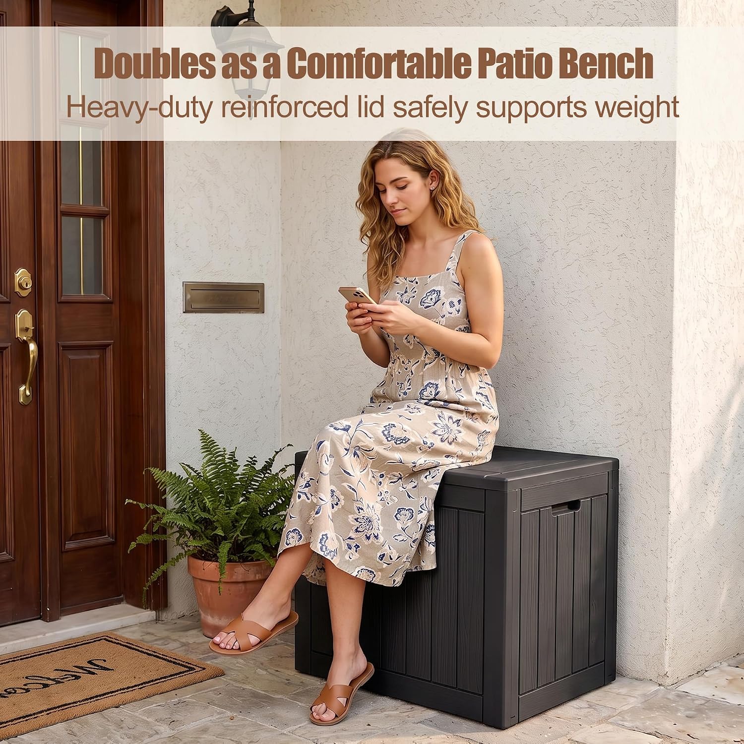 Package Delivery Boxes for Outside, 40 Gallon Outdoor Storage Box | Waterproof & UV Protected, Parcel Drop Box for