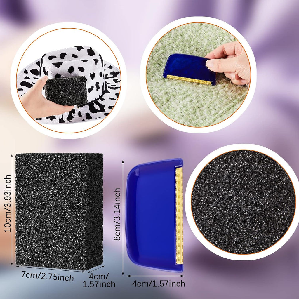 3 Pcs Sweater Pill Remover Defuzzer, Lint Fuzz Stone, Black | Pumice Block Removes Pilling from Knitwear Wool