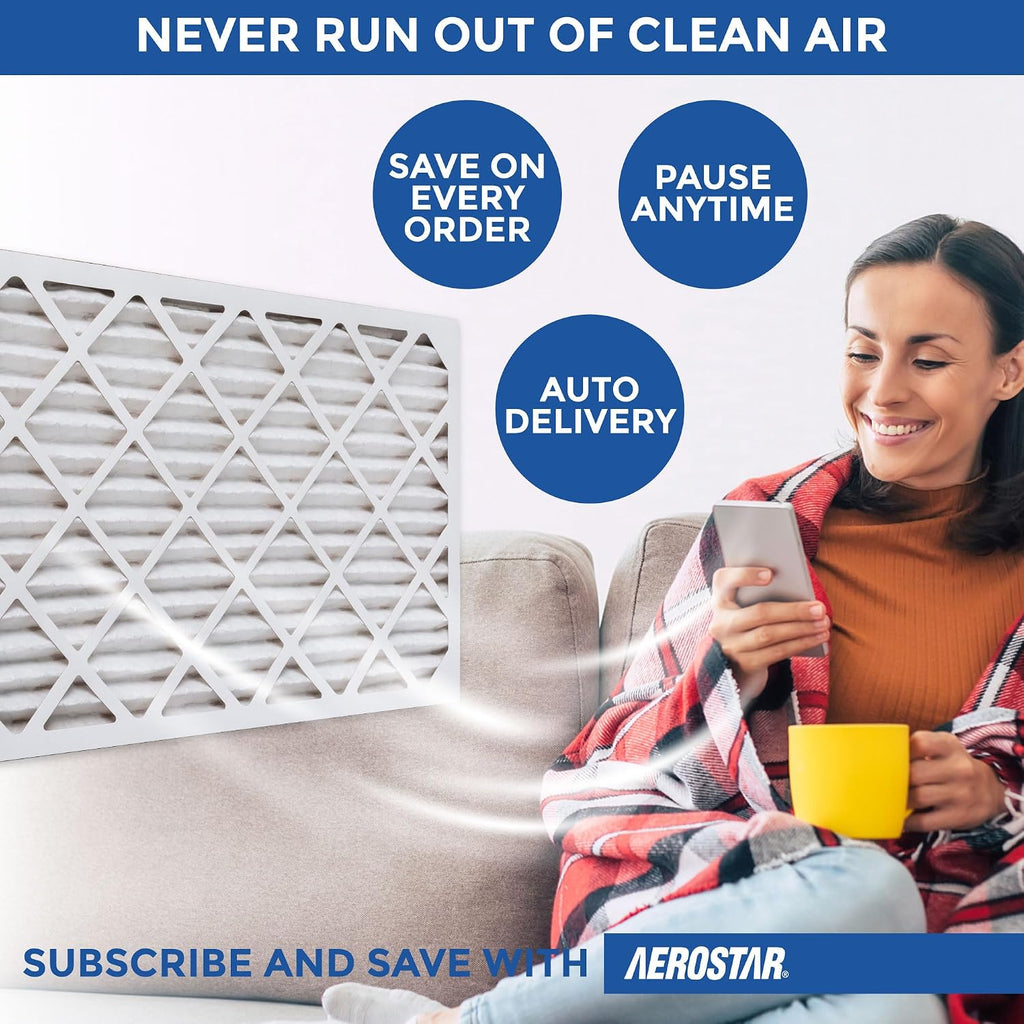 Air Filter 20x25x1 MERV 8 AC Filter, HVAC, Furnace Filter, 6 Pack | ACTUAL SIZE (19.75 x 24.75 x 0.75) AC Filter