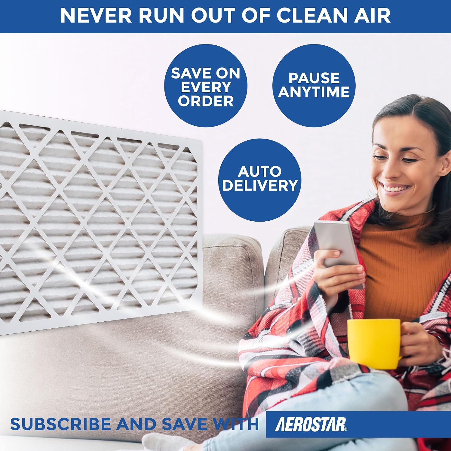 Air Filter 20x25x1 MERV 8 AC Filter, HVAC, Furnace Filter, 6 Pack | ACTUAL SIZE (19.75 x 24.75 x 0.75) AC Filter
