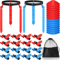 10/16 Player Flag Football Belt Set | Adjustable Belts for Youth Adults; Includes Cones and Bag for Kids Team