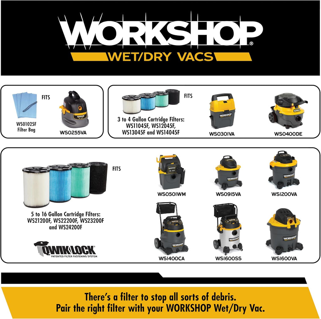 Shop Vacuum Accessories WS17801A Dusting Brush Attachment for Wet Dry Vacuum Cleaners, Fits 1-7/8-inch Extension