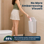 Sanitary Napkin Disposal Receptacle, Wall Mounted Trash Can, White