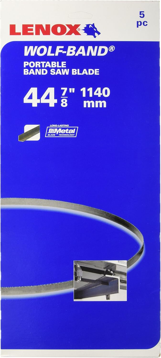 LENOX Tools Portable Band Saw Blades, 44-7/8" x 1/2" x .020", 14 TPI, 5-Pack (8010738PW145)