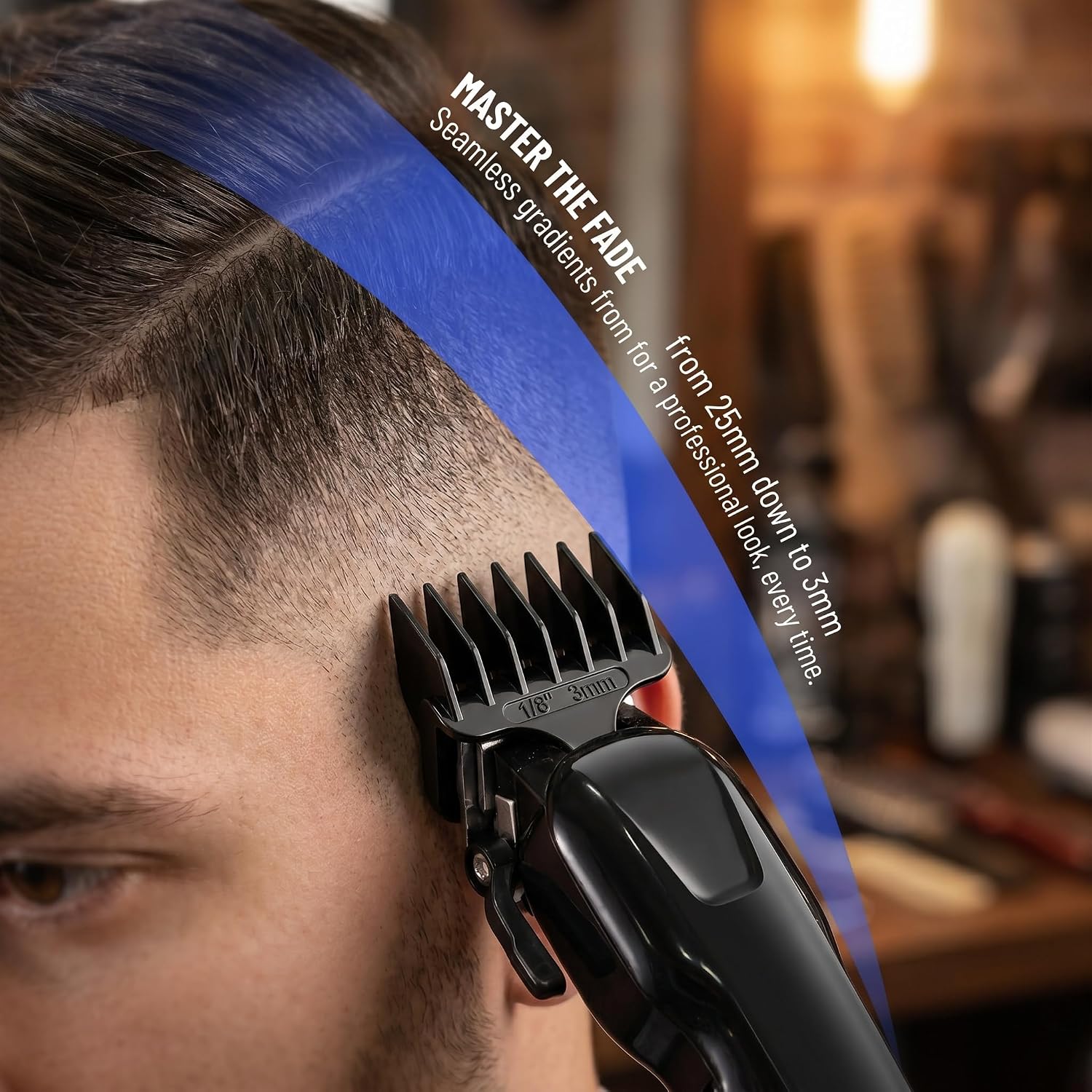 40mm T-Blade Guide Comb Set, 8 Pack, 1/16-1/2 Inch | Wahl Blade Clipper Guards, Snap-On 1.5-13mm Guards