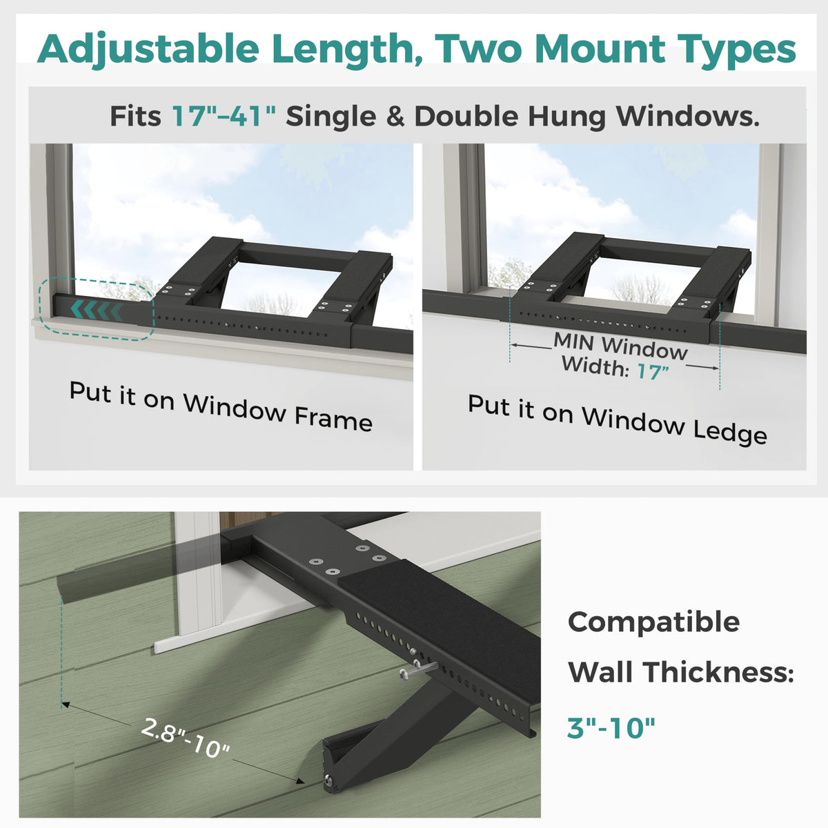 No-Drilling Window Air Conditioner Support Bracket, AC Holder Stand Mount