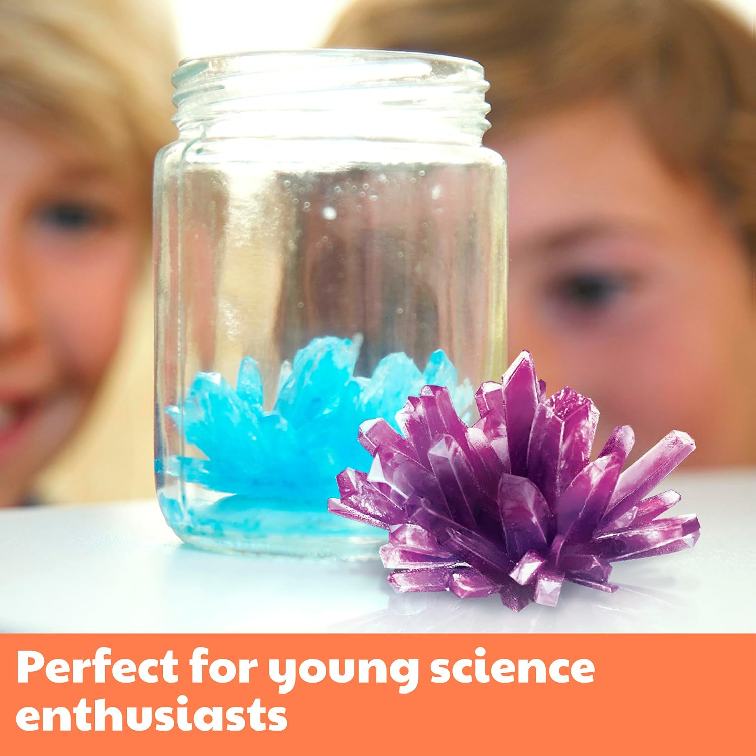 7 Crystal Growing Science Experimental Kit with Display Cases - Easy DIY STEM Toy Lab Experiment Specimens
