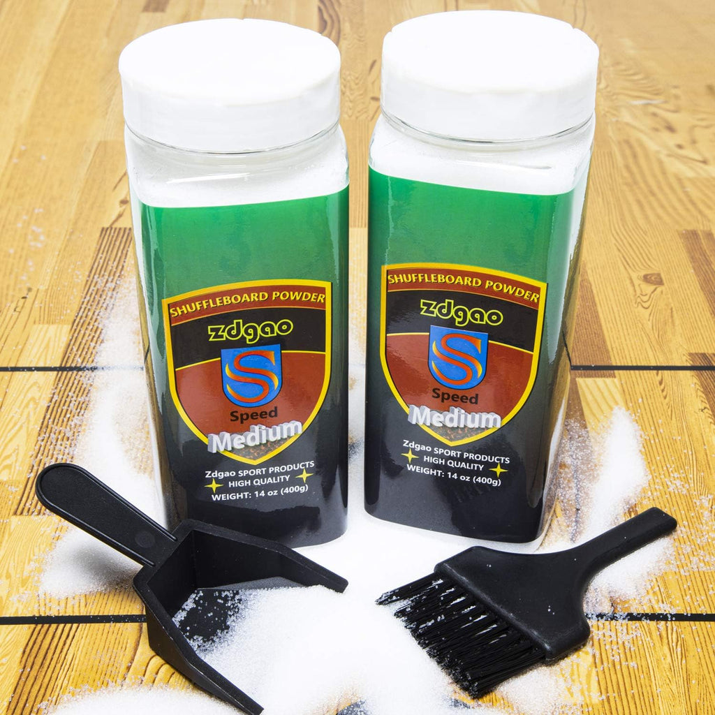 Shuffleboard Pucks w/ 2 Cans Shuffleboard Wax, Mini Dustpan and Brush for Shuffleboard Table, Complete Shuffleboard