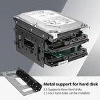 YAODHAOD 2.5" to 3.5" SSD/HDD Mounting Bracket, Up to 4 2.5 "SSDs Metal Mounting Bracket Internal Hard Drive Mounting Bracket Tray for PC/NAS/Server (2PCS)