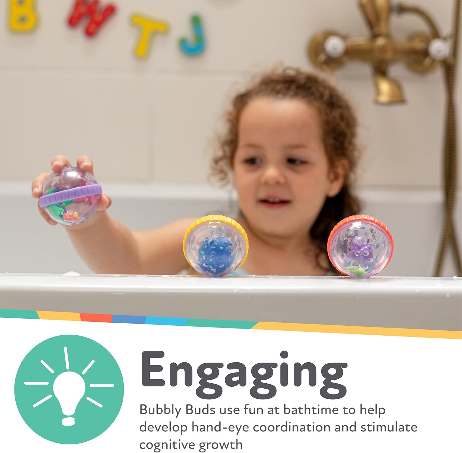 Bubbly Buds Interactive Bath Set - (4-Pack) Baby Bath Toys - 6+ Months