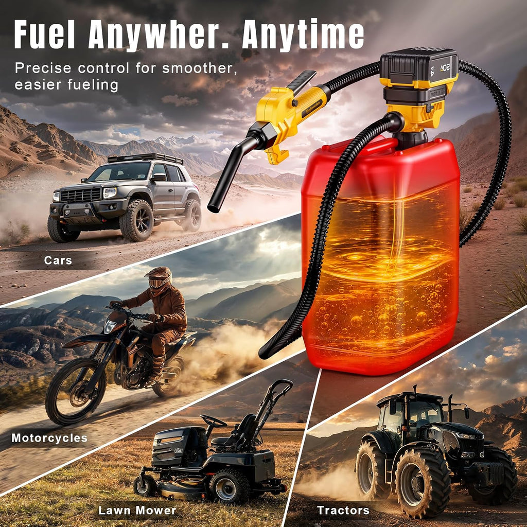 Fuel Transfer Pump for DeWalt 20V Batteries, Cordless 4.7 GPM Flow