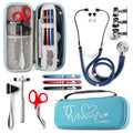 KB-9397-BL Stethoscope Case, Supplies Included, Blue with Multiple Compartments, Portable and Lightweight First Aid