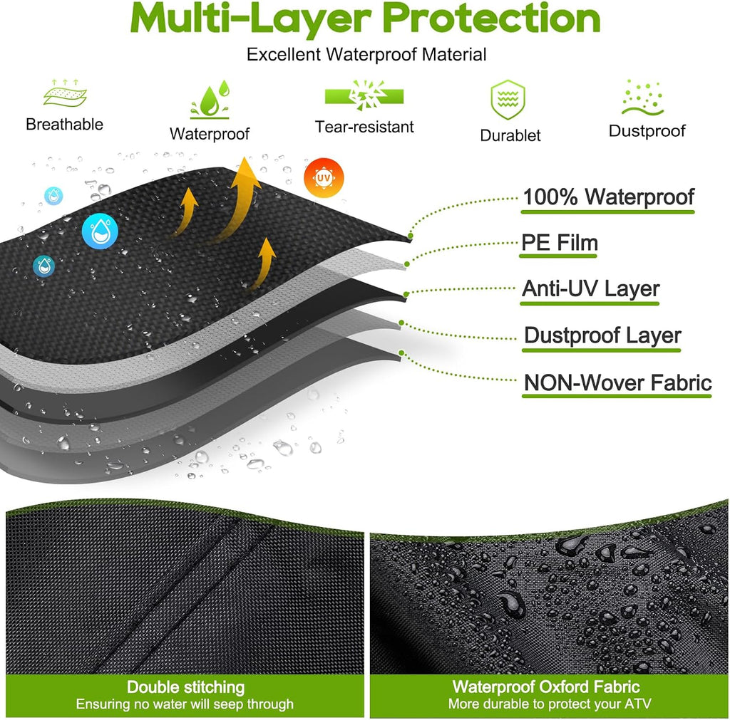 ATV Cover Waterproof Heavy Duty XXXL 102 Inches 300D Oxford Cloth Quad ATC 4 Wheeler Rain Cover All Weather for