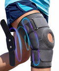 Hinged Knee Brace - Relieves ACL, MCL, Meniscus Tear, Arthritis, Tendon Pain - Dual Metal Side Stabilizers - Support