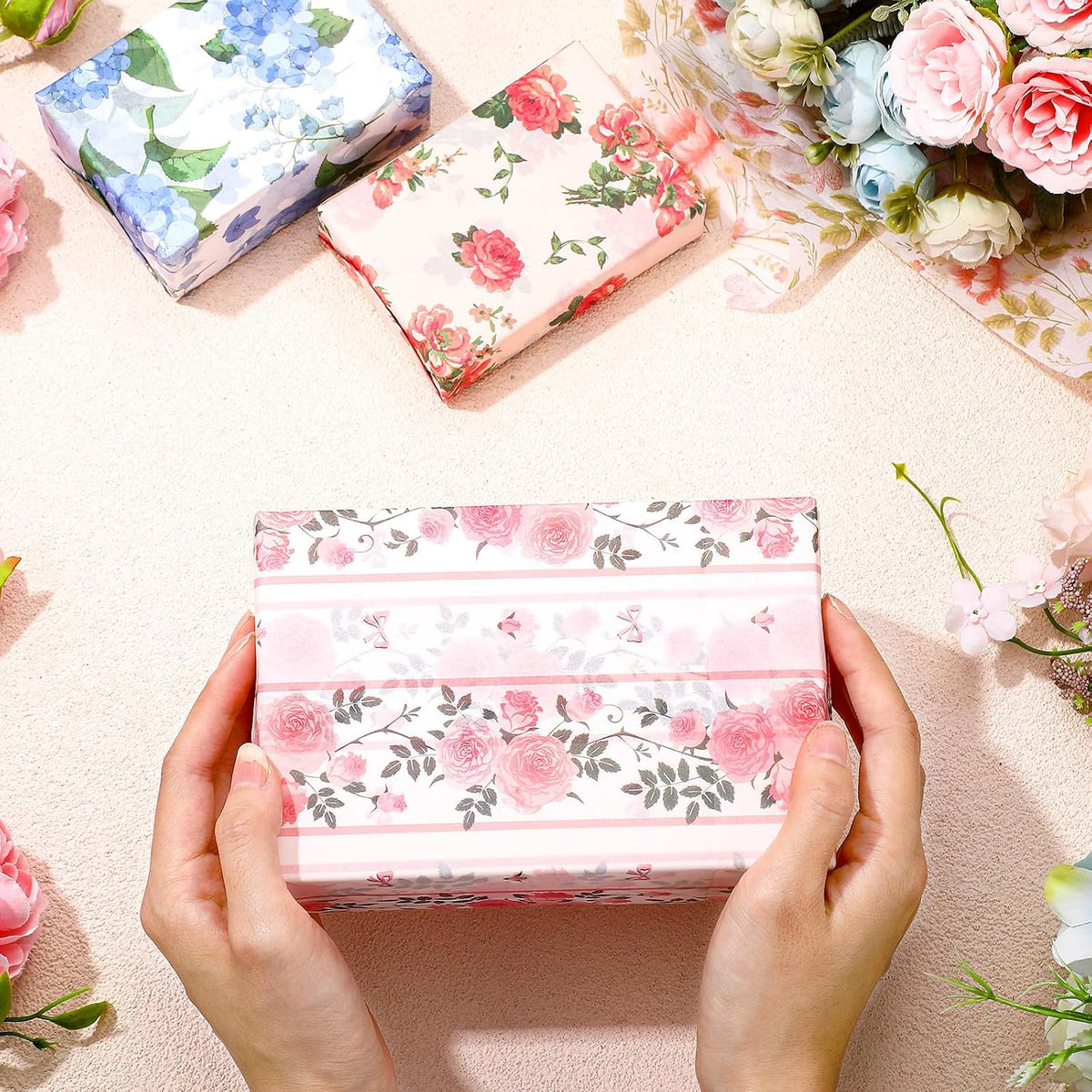 90 Sheets Floral Tissue Paper for Gift Wrap, Vivid