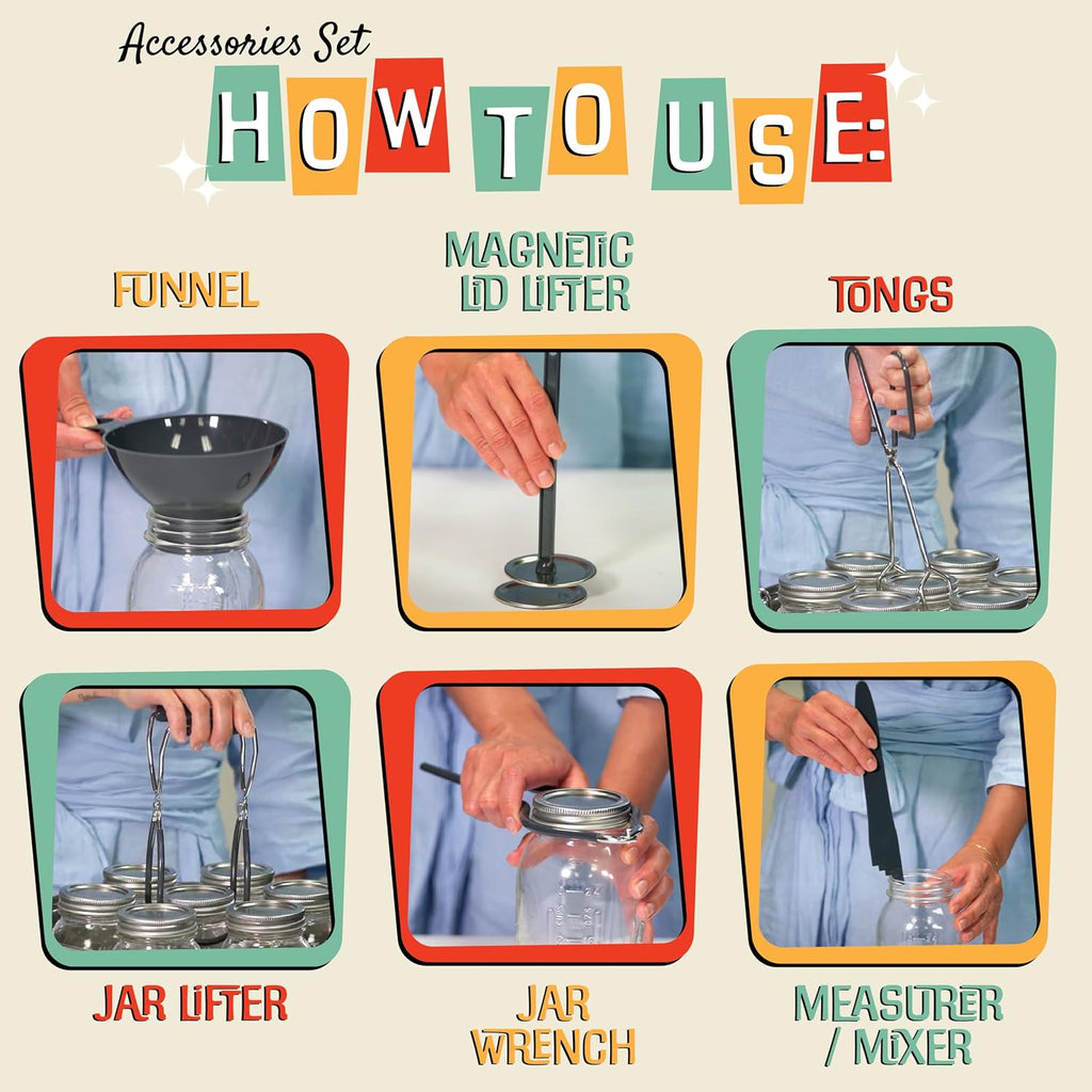 20 Quart Stainless Steel Canning Pot Set. Includes Canning Rack, Tongs, Jar Lifter, Funnel, Wrench, Lid Lifter