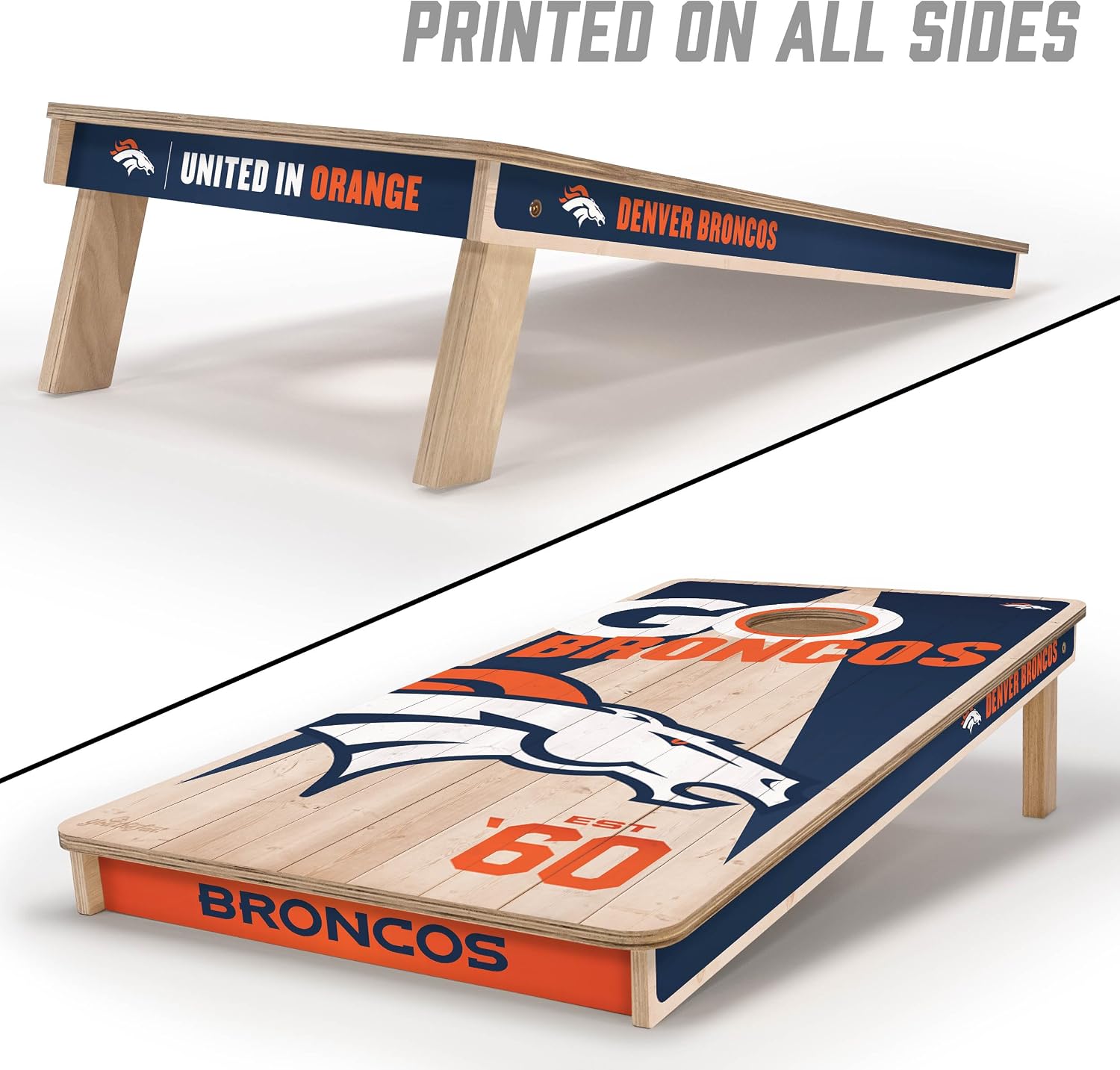 NFL 2’ x 4’ Professional Wood Cornhole Game with Logo Bags