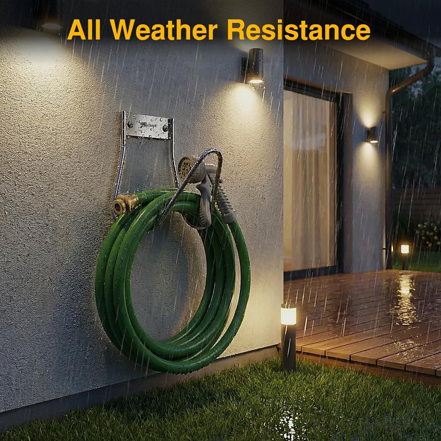 Garden Hose Holder Stainless Steel Small Wall Mount Garden Hose Hook, Ideal for Water, Air, Hydraulic Hose, Ropes