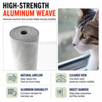 Aluminum Window Screen Mesh Roll, 36 in x 50 ft, 18x16 Mesh,Silver