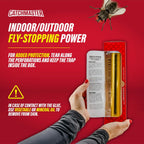 Gold Stick 4-Pack, Sticky Hanging Fly Traps Indoor & Outdoor | Includes a food-based lure to draw flies; reflective