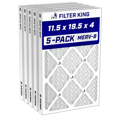 11.5x19.5x4 Air Filter MERV 8, AC Furnace Filters (5-Pack)