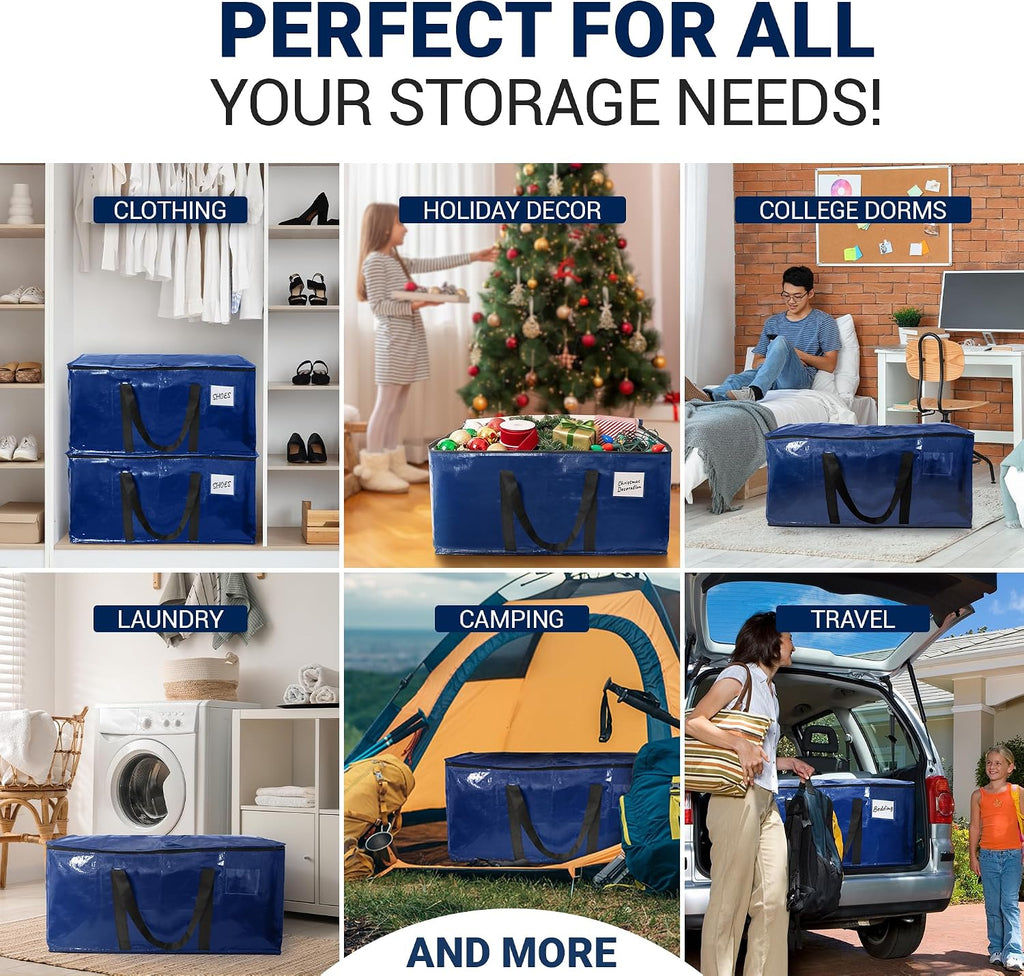 Moving Bags Heavy Duty (2 Pack) Blue Extra Large Totes