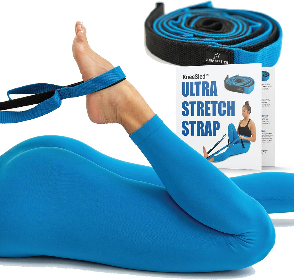 KneeSled Ultra Stretch Strap with 10 Loops, Physical Therapy Strap for Hamstring, Leg & Foot Stretching, Stretch Out