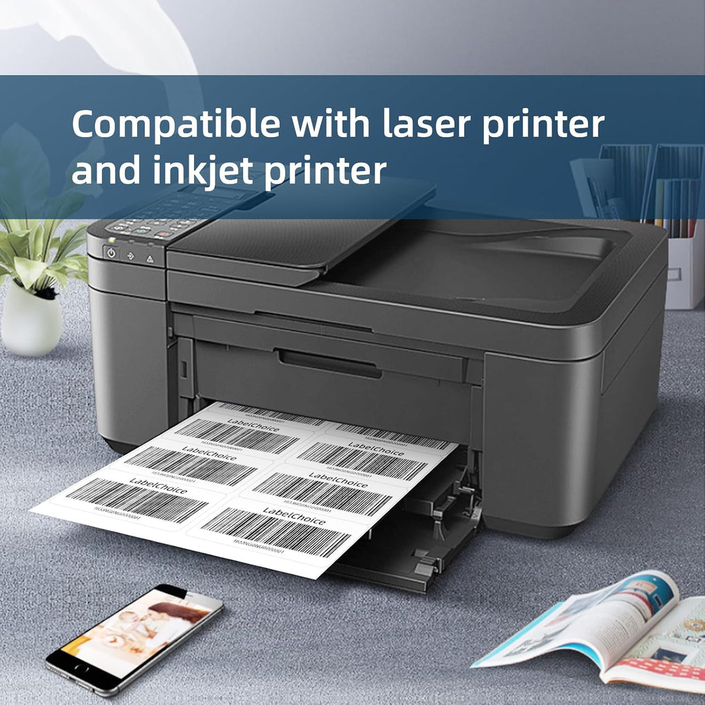 100 Sheets 1000 Pcs 2”x4” 10 Up Shipping Address Labels Compatible with Laser and Inkjet Printers, 2x4 10 Per Page