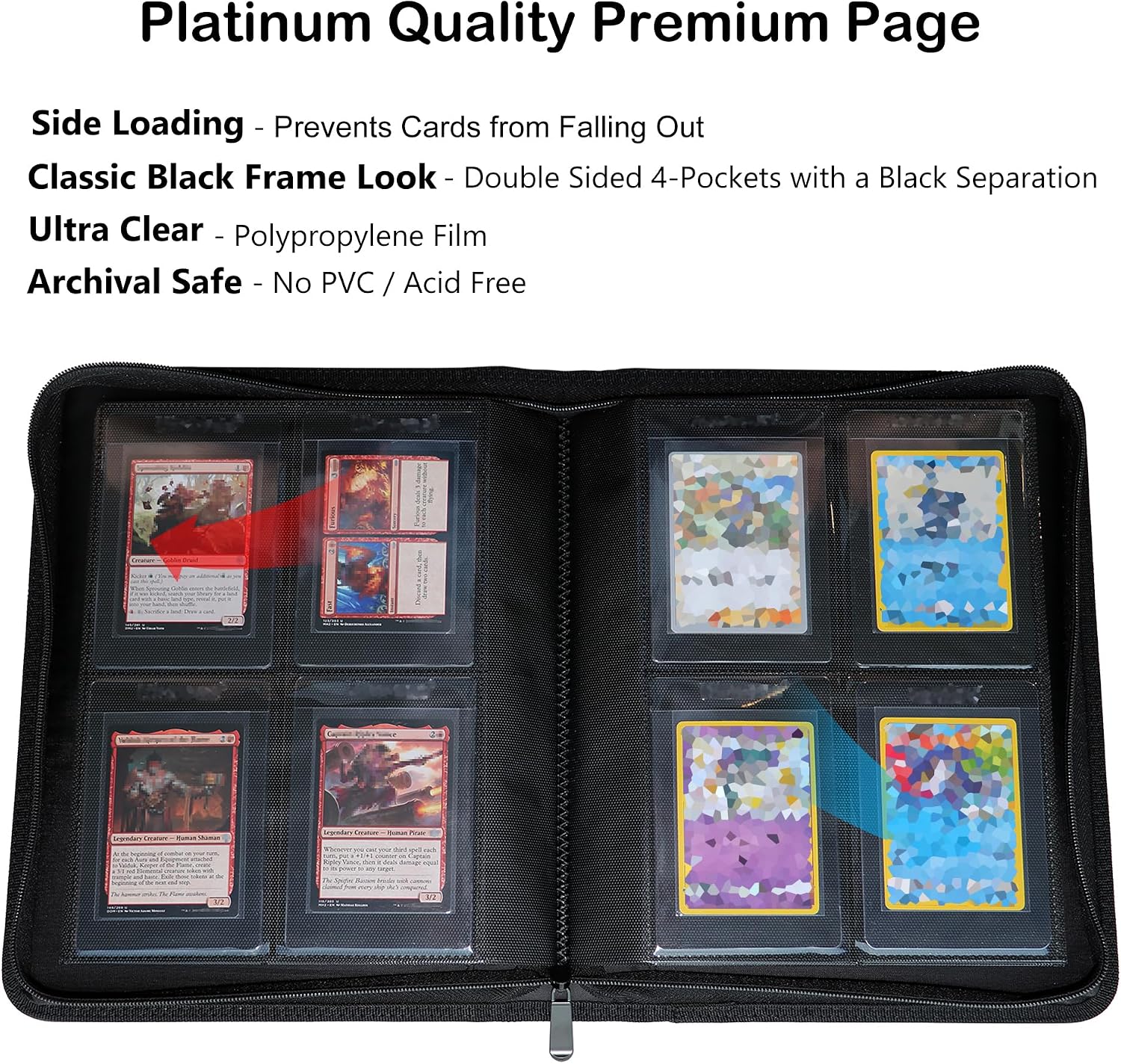 4-Pocket Binder for Semi Rigid Card Holders, Holds 208 Semi Rigid Card Holder, Semi Rigid Card Holder Binder