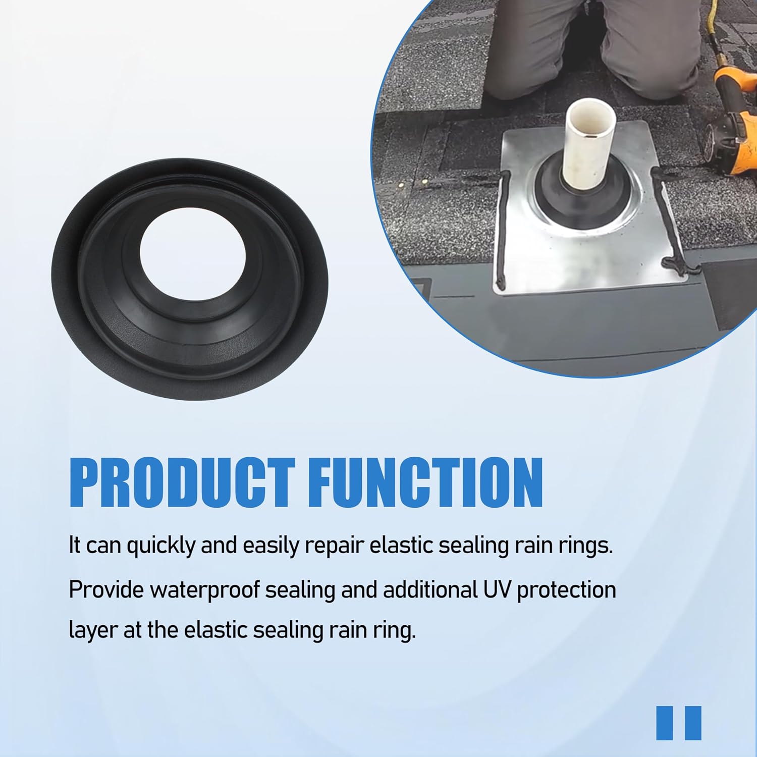 14137 3"-4" Rain Collars for No-Calk Roof Flashing 3"-4" Roof Vent Boot 2ps