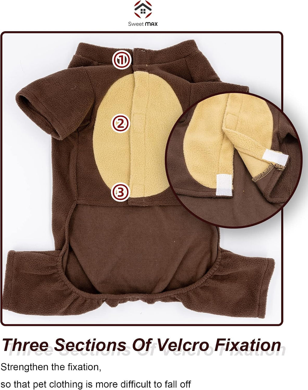 Bear Pet Costume Ears Hat Sweater Furry Clothes Cute Halloween Cosplay Costumes for Small Medium Large Dogs Cats (Small)