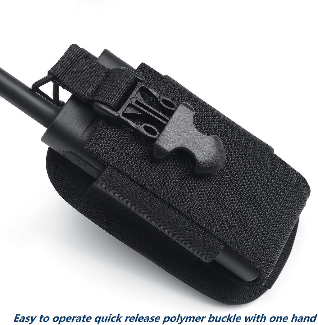 Universal Radio Holster Tactical Two Ways Radio Holder Compact Elastic Walkie Talkies Pouch Nylon Case w/MOLLE Strap