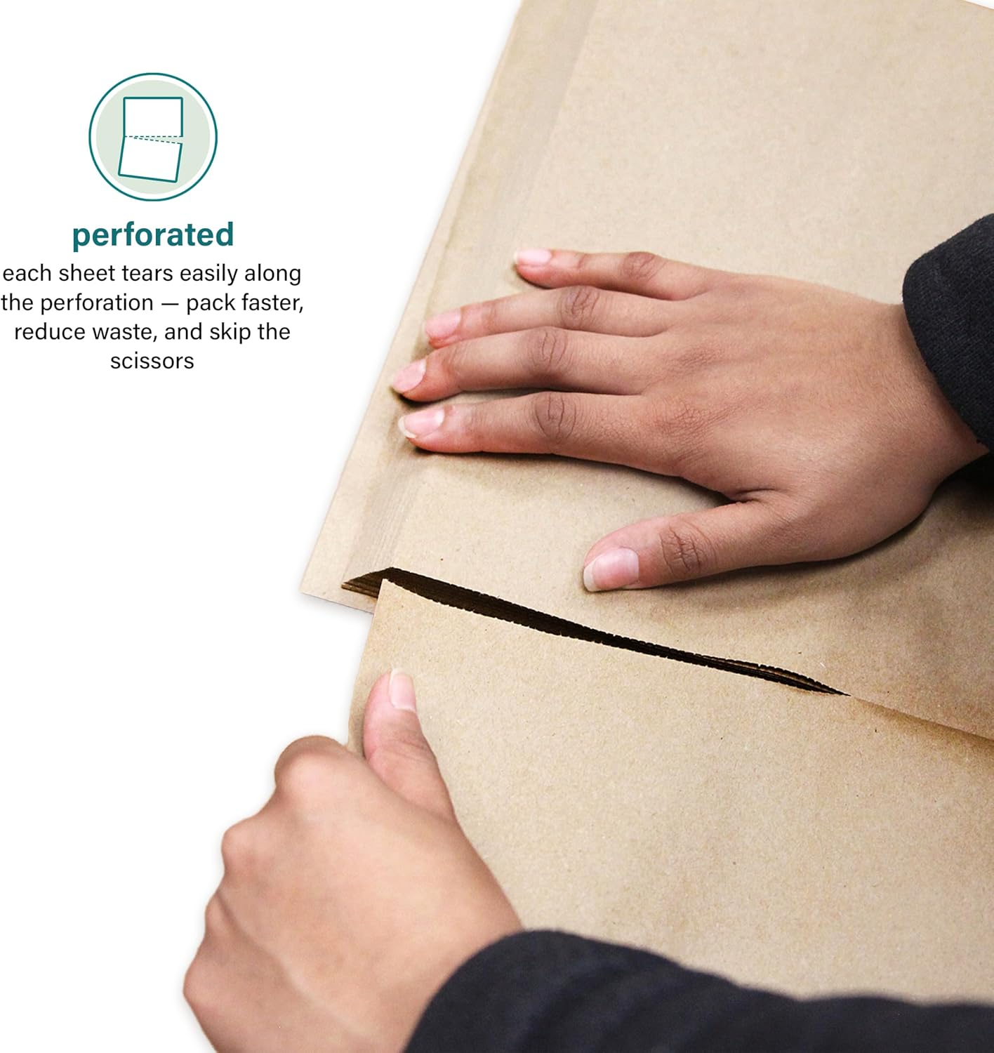 Brown Packing Paper Sheets for Moving & Shipping - 1500 Count (1375 Feet) - 14.5" x 11" Sheet Size - Sustainable Void