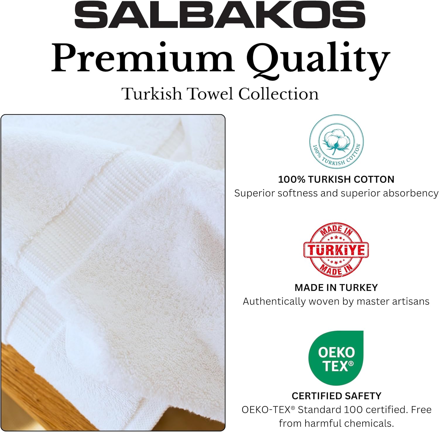 12-Piece 100% Turkish Cotton Washcloths and Face Towels, White | 13x13 in Standard Size Small Towel, Multi-use