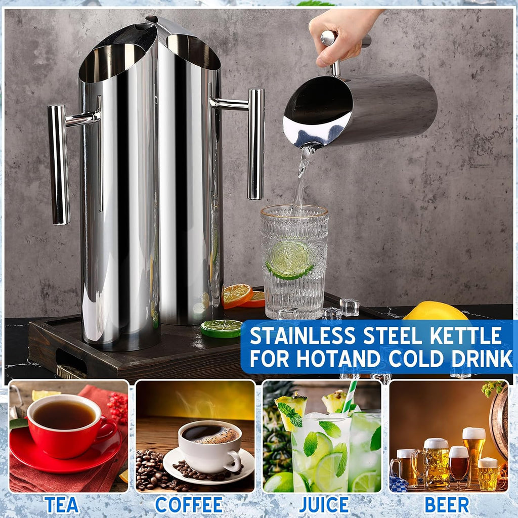 3 Pack 70oz/2l Stainless Steel Water Pitcher