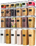 Airtight Food Storage Containers with Lids, Vtopmart 24 pcs Plastic Kitchen and Pantry Organization Canisters for