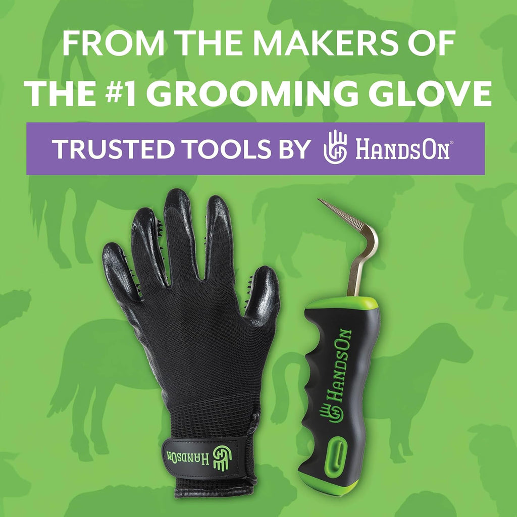Handson Hoof Pick - Horse Grooming Supplies for Daily Cleaning & Maintenance - Metal Pick w/Hoof Filer for Horses