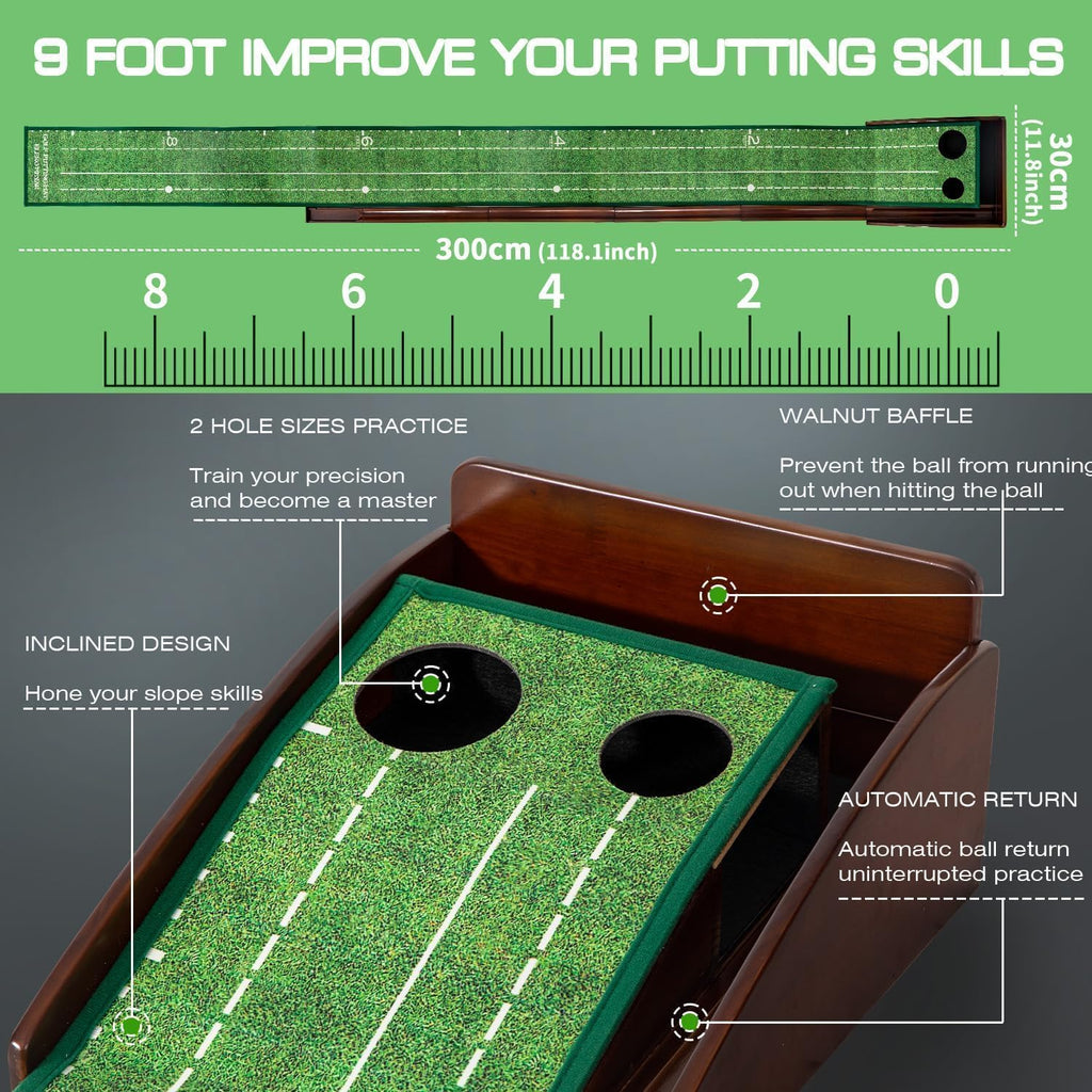 Putting Green Putting matt for Indoors Golf Putting Mat - Indoor Putting with Ball. Putting matt for Golf Practice