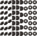 60 Pack 1/2 Inch Cast Iron Pipe Fittings with Elbows Tees Flanges