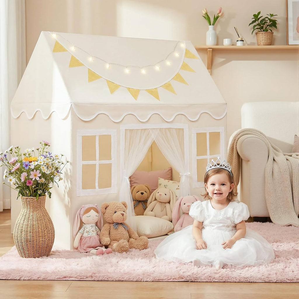 Kids Play Tent with Mat Princess Playhouse for Boy Girls, Toddler Tent Indoor for Kid Birthday Gift Toy, Play House