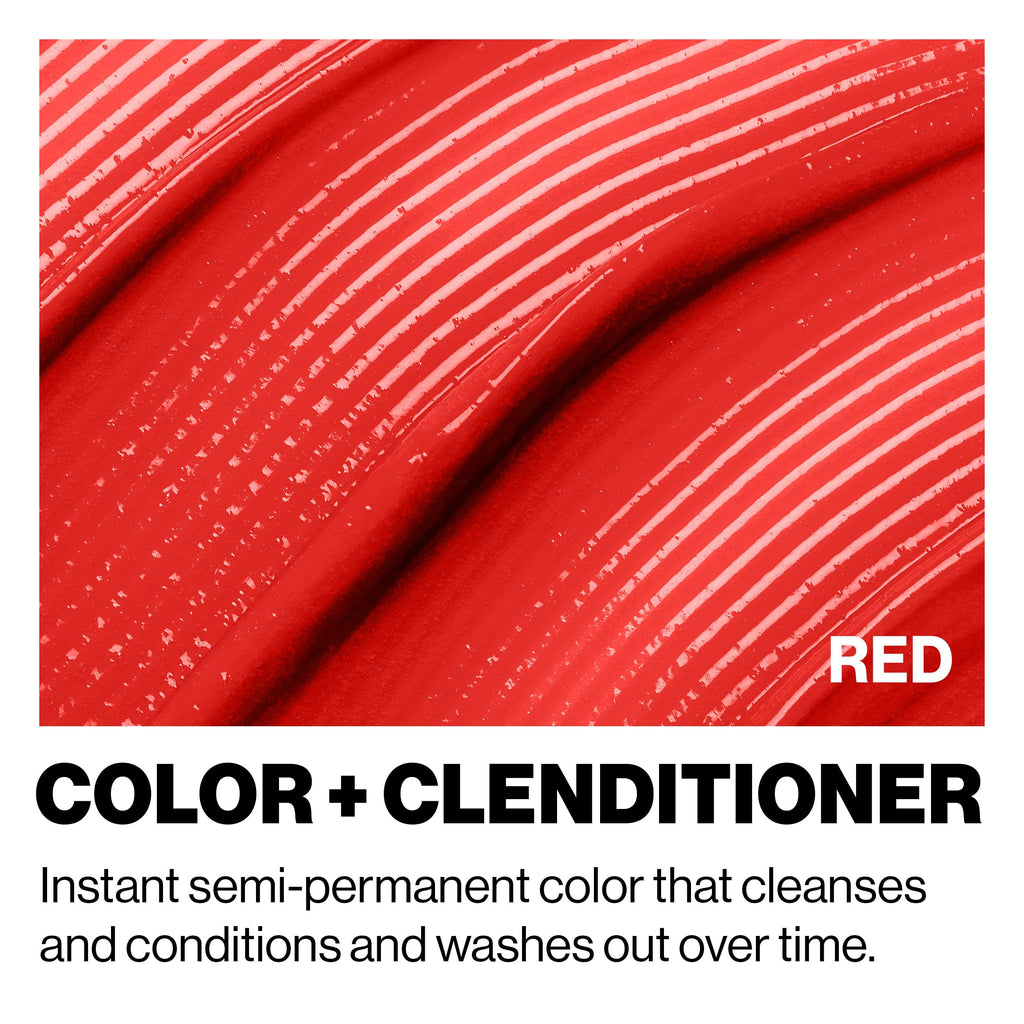 Color + Clenditioner, Semi-Permanent Hair Color, Red, 12 Fl Oz