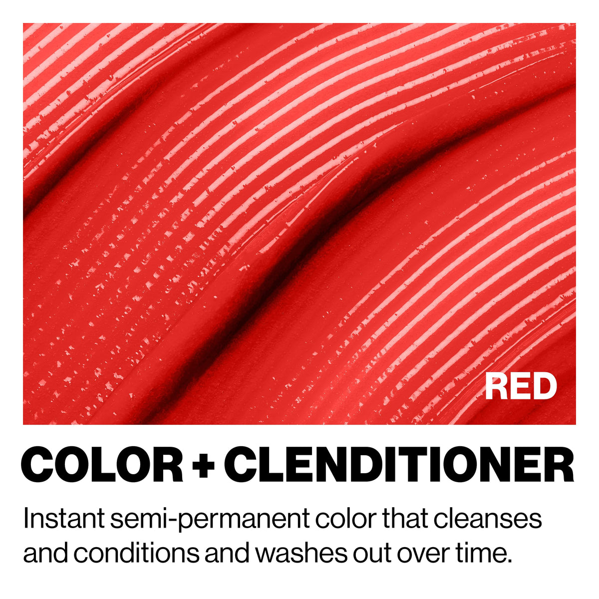 Color + Clenditioner, Semi-Permanent Hair Color, Red, 12 Fl Oz