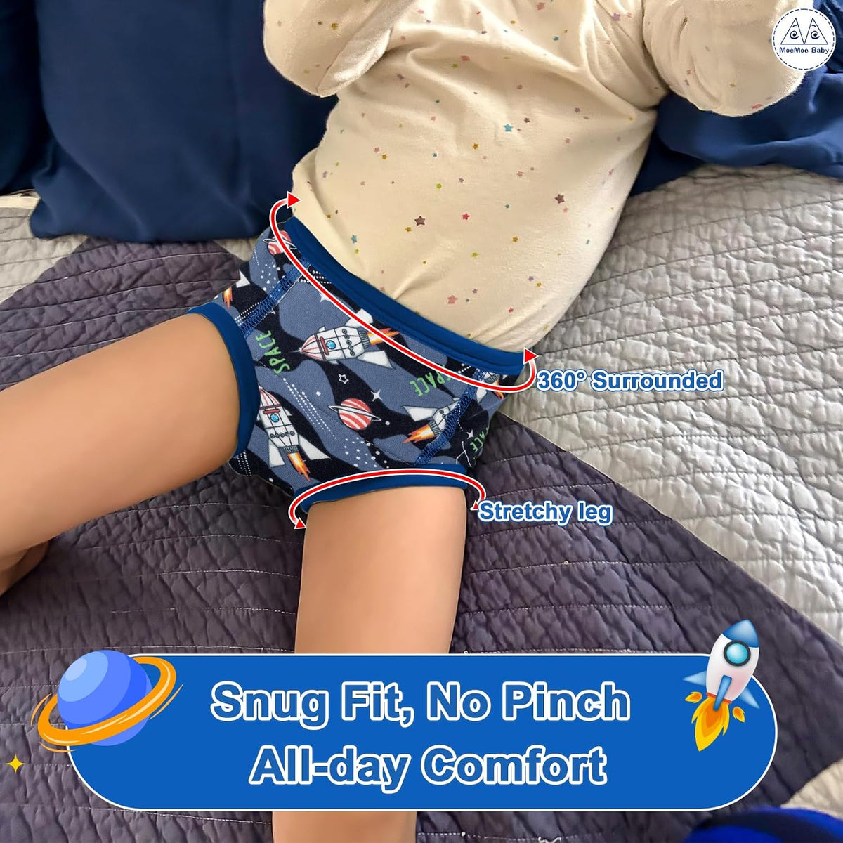 Training Underwear Absorbent Cotton Potty Training Pants, 3T